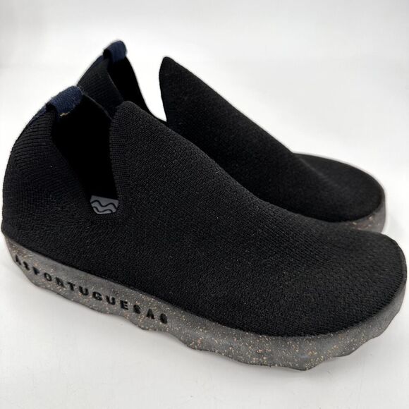 Asportuguesas Knit Platform Clip Slip on Sneaker Shoe Black Womens size 6.5 New - Picture 1 of 8